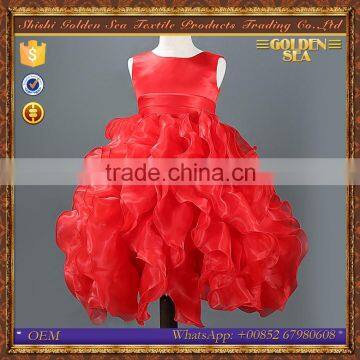 sleeveless wedding red elegant girl frocks party wear