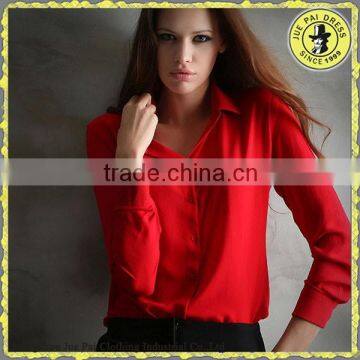 Beautiful Bright Chiffon Silk Proffessional Office Lady Blusas photo-2