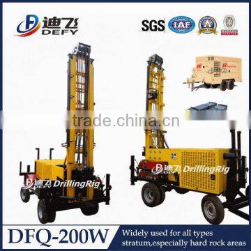 DFQ-200W Portable Water Well Drill Rigs DTH down the hole hammer portable water drilling machine prices