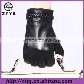 2013 ladies leather embroidery design glove