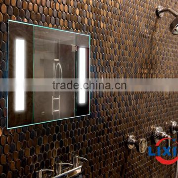 fashionable design ideas for hotel, ultra bright tube mirror withtransparent frameless