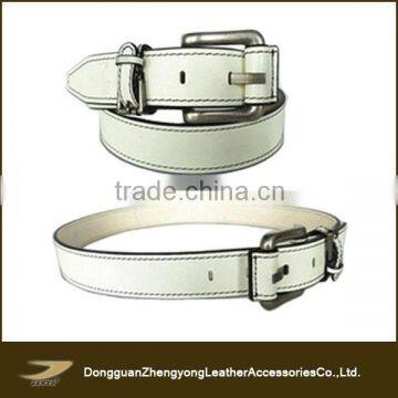 JANYO Fashion White Genuine Leather Golf Belts with logo you want