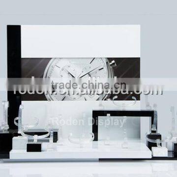 2016 Modern Design Luxury Watch Brand Black and white Acrylic display sets