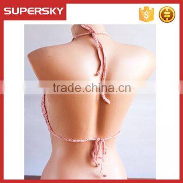 C629 Pink Sexy Ladies Handmade Crochet Bra Bikini photo-2