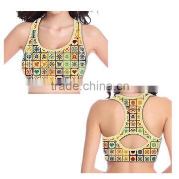 (OEM/ODM Factory) custom made printed sports bra