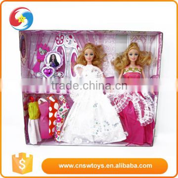 Eco-friendly kids plastic mini size american doll model dress up games for girls