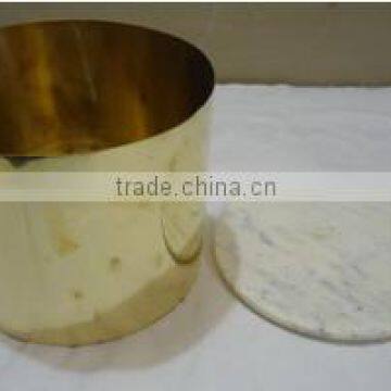 Copper & Brass Canisters or Jars With Marble Lid photo-2