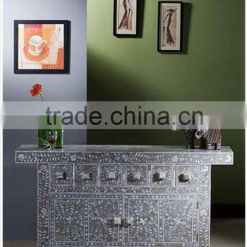 Grey Mother of Pearl Inlay Long Sideboard