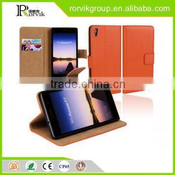 Smooth pattern genuine leather phone case for HUAWEI P7