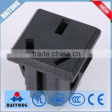 110v pcb mount AC power socket with black cover for electrical appliance