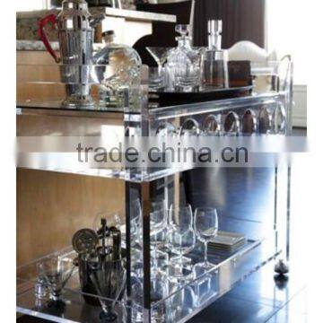 Clear lucite acrylic juice bar cart with wheels                        
                                                Quality Choice