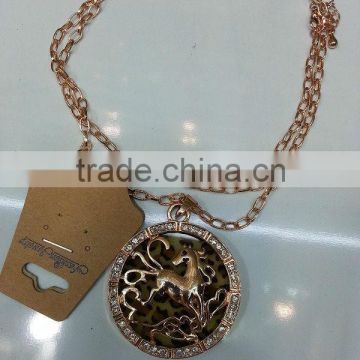 Leopard horse diamond necklace