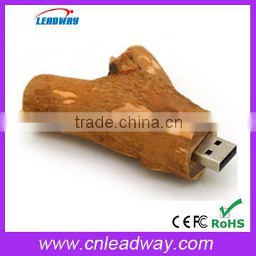 Eco-friendly Laser Engraved Logo Twig Wood USB Flash Drive