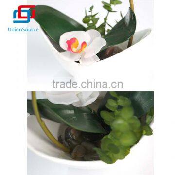 Elegant White Artificial Flower Bonsai Of Orchid photo-2