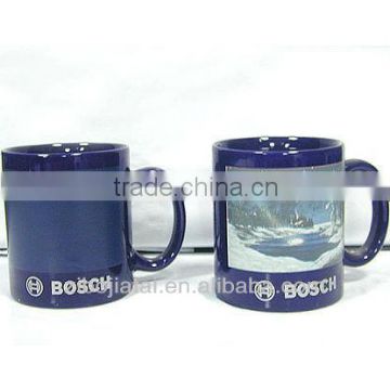 11oz Blue Glazed Stoneware Color Changing Mug for Promotion