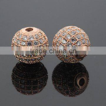 Grade AAA 8mm Natural White Zircon Balls With 24k Gold Plated CZ Jewelry photo-3