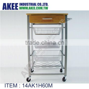 Kitchen rolling cart storage cart