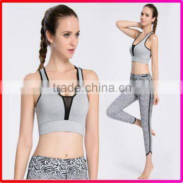 2016 New Design Fashion Mesh Sexy Sport Wear Yoga Bra With Removable Pads