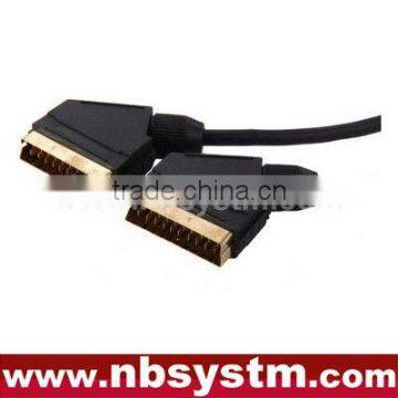 gold plated 21pin Scart cable (male to male)