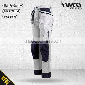 White painters pirate shorts, painters trouser, multi tool pockets pants, working pants