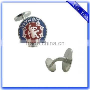 Customized shaped enamel logo metal cufflink