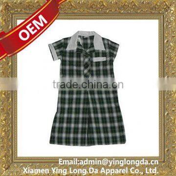 Low price unique cotton school girls uniform mini dress