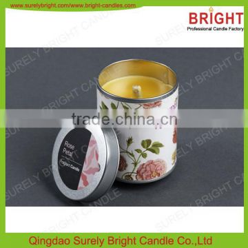 thick wick scented printing tin candles