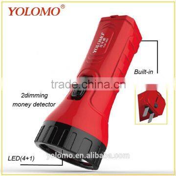 YOLOMO new rechargeable led flashlight torch with money detector