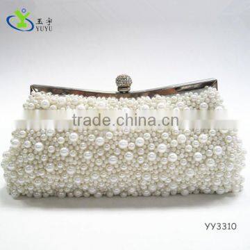 China wholesale supplier pearl beaded clutch evening bag