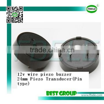 hot sell 12v 90DB 24mm wire piezo buzzer FBPT2410