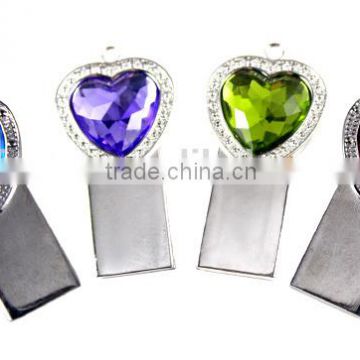 heart shape crystal mini usb 2.0