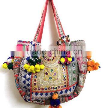 Tribal Bohemian Banjara Ethnic Handbags Banjara Hobo Handbags with pom pom and coins