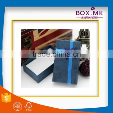 Handmade Cheap Cardboard Blue Custom Made Paper Jewelry Box