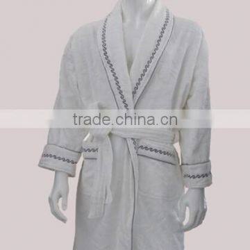 Jacquard Full Length Bathrobe Velour Plus Size Bathrobe