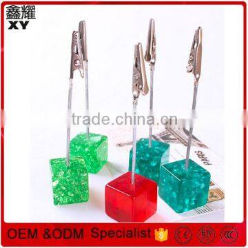120mm Cube Shape Colorful Resin Base With Alligator Metal Clip photo-6