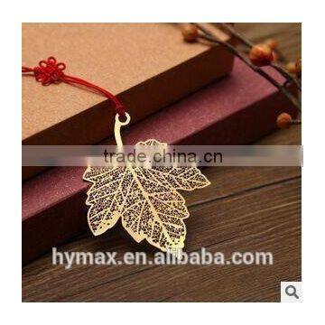 hot salel golden leaves metal bookmark