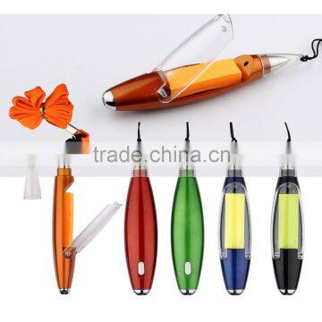 Novelty advertising mini led ball pen with note paper lanyard string together