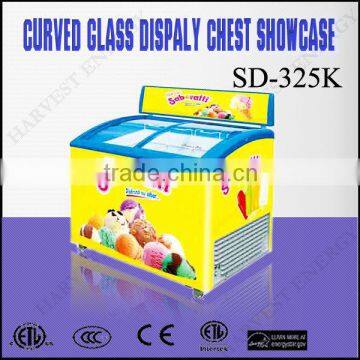 SD325K Curved Glass Display Chest Freezer Showcase