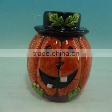 ceramic pumpkin food jar candy pot