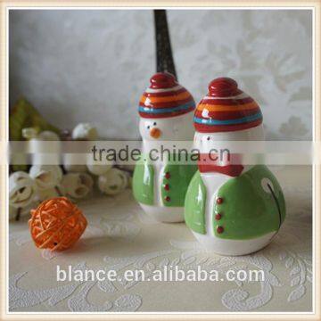 ceramic Christmas snowman Spice Jar for salt & pepper