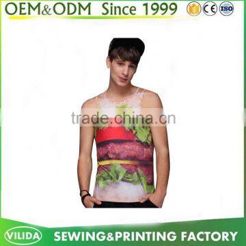 Latest Design 3D printing sublimaiton all over priting tank top for men