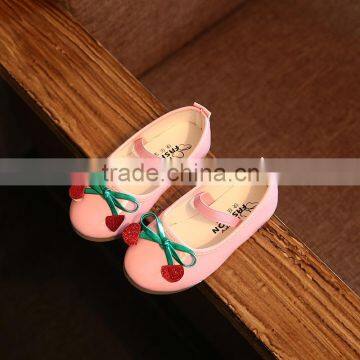 In the Autumn of 2016 Children's Shoes Super Soft Girls Princess Shoes Cute Cherry Dance Shoes Wholesale photo-4