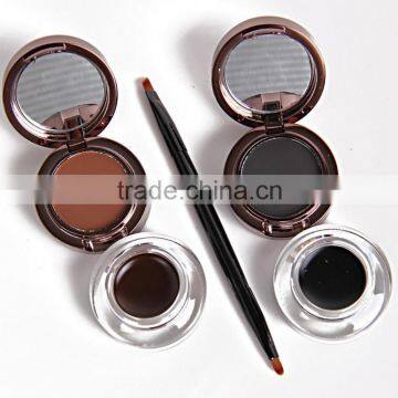 MusicFlower 2 in 1 Brown+Black Eyebrow Extension Kit Brow Powder Eyeliner Cream 24hours Long Lasting Waterproof Eye Liner photo-3