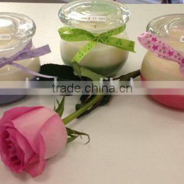 Gift Scented Candle in small glass jar with ribbon