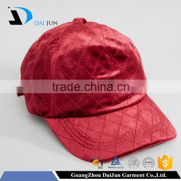 Factory High Quality OEM Red Women Metal Buckle Curved Custom Velvet Baseball Cap