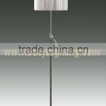 Fabric shade lucite table lamp with metal base