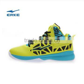 ERKE wholesale latest fashion design high ankle lightweight PU upper brand basketball shoes