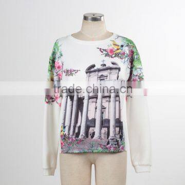 F5S10117 Customer Printed Long Sleeve Women shirt 2016 Spring New Design