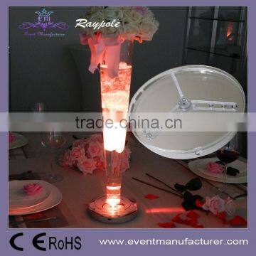 20cm crystal tall flower stand under vase base LED centerpiece light with remote controller
