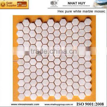 Hex white marble mosaic